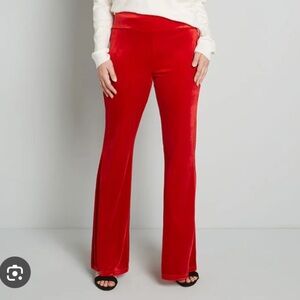 Modcloth Red Velvet Flare Leggings